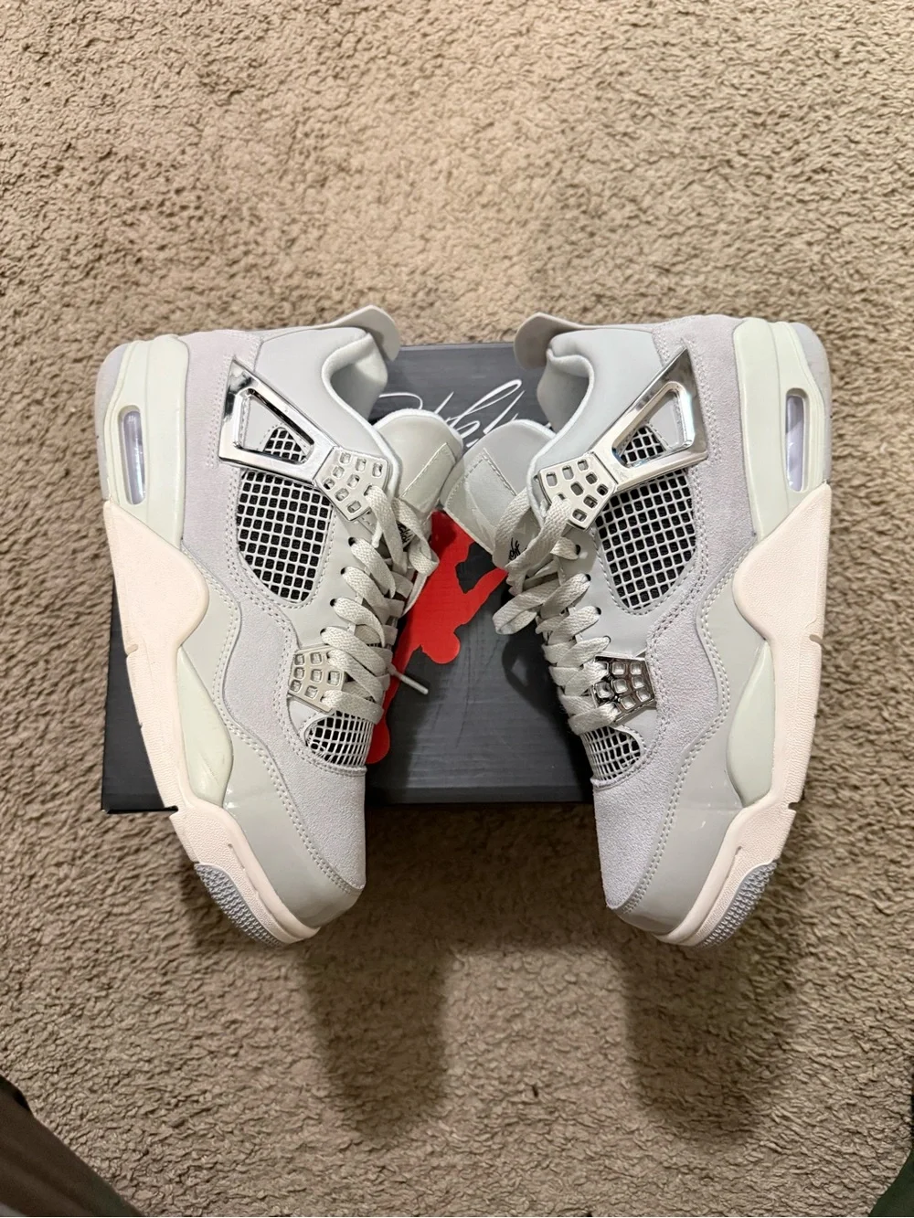 Air- Jordan Men’s Light Gray Retro Basketball Sneakers
